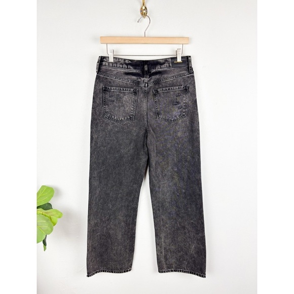 NWT Express Black 90s Mid Rise Ankle Boot Distressed Jeans Sz 0R - Picture 2 of 8